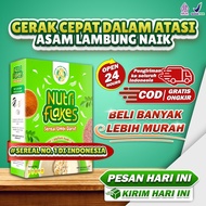 Nutriflakes Gastric Acid Cereal Contains Arrowroot Tuber Flour, Moringa Leaves And Psyllium Husk Effectively Overcome Chronic Ulcers, Stomach Acid &amp; Gerd, Halal Already BPOM 100% Original Herbs,
