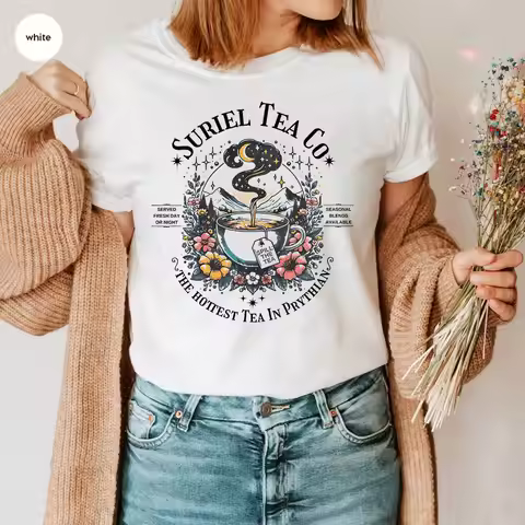 Suriel Tea Co Shirt ACOTAR Suriel Tea T-Shirt Velaris Sarah J Maas Tees A Court of Thorns and Roses 