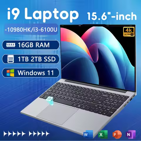 Windows 11 Intel i9-10980HK i3-6100U 15.6 inch Portable Laptop Fingerprint Unlock Notebook 16GB 1TB 