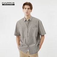 DAPPER เสื้อเชิ้ตแขนสั้น Striped Pocket Seersucker สีน้ำตาล