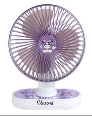 💜Sanrio Kuromi 可羅米無線座檯風扇 輕便設計 USB充電/無線使用  便攜式座枱風扇   💨風量強勁 ♻️自動搖擺 💤超級靜音