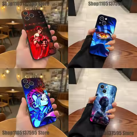 Anime A-Akaza Phone Case For iPhone 17,16,15,14,13,12,11,Pro,XS,Max,XR,Plus,E,SE4,Mini Black Soft Co