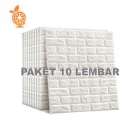 ORANGE PAKET 10 LEMBAR Wallpaper Brickfoam 70x38cm Tebal 3mm Stiker Dinding 3D Foam Batu Bata