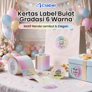 Clabel Round Gradient Label Card 6 Colors Soft Lace Pattern & ELEGAN for Party Gifts