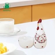 [Kesoto] Ceramic Egg Cup Egg Tray Breakfast Tabletop Figurine Chicken Figurine Egg Cup