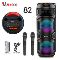 Umiio 8800w 8.5X3 Portable Bluetooth Party Speaker with Mic and Remote
