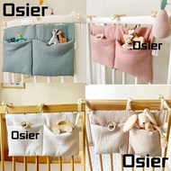 OSIER1 Storage Bag, 2 Pockets Multifunction Crib Hanging Bag, Portable Diaper Storage Convenient Infant Products Cot Bed Organizer