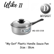 MY-DOT Stainless Steel Sauce Pan With lids and Plastic Handle 2118 (18cm)MY-DOT带盖和塑料手柄的不锈钢汤锅2118（18c