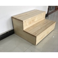 Household Solid Wood Ladder Ladder Stool Step Three-Step Ladder Step Stool Foot Ladder Climbing Ladd