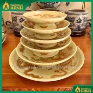 Mâm Bồng Ban Thờ Bát Tràng 9 Kích Thước Đĩa Trái Cây Mâm Bầy Ngũ Quả Ban Thờ Mâm Cúng Men Ngà Vàng K