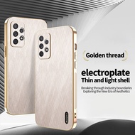 Casing For Samsung Galaxy A12 A22 A42 A32 A52 A72 SamsungAA72 4G 5G Silk Pattern Luxury Electroplate
