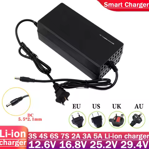 12.6V 16.8V 25.2V 29.4V 1A 2A 3A 5A 10A lithium battery charger, 3S 4S 6S 7S suitable for 12V 14.8V 