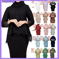 Baju Kurung Moden Baju Raya 2023 Lace Muslimah Long Sleeve Labuh Plus-size Baju Bridesmaid Nikah Kur