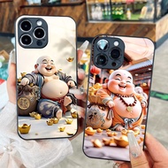 Lucky Maitreya Buddha Glass Case for iPhone 17 16 15 14 13 12 11 8 7 6 6s 6p 7p 8p 6g 7g 8g Pro Max 