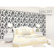 GMWP5-701 BLACK FLOWER WALLPAPER ALREADY HAS GLUE, JUST STICK IT ON