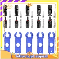 【W】Photovoltaic Panel Plug-1000V 30A Solar PV Connector Kit with Wrench for 2.5/4/6mm2 Cable B2