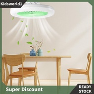 [kidsworld1.sg] Remote Control Ceiling Fans Light 30W Mini Fan Lamp 3 Speed for Kitchen Bathroom