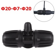 Tee T Connector PE Hose 20mm to 7mm Farm Irrigation DN20 PE Pipe Connector 5/s 8 inch to 1/ 4 inch P
