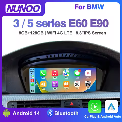 Android 14 CarPlay Car Radio For BMW 3 Series E90 E91 E93 5 Series E60 E61 E63 E64 2005-2012 Auto Sm