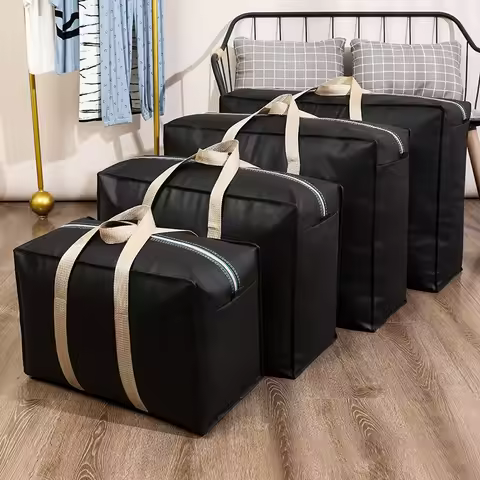 Large Capacity Storage Bag Stripe Quilt Blanket Bag Clothes Storage Bags Zipper Moving Sac Durable W