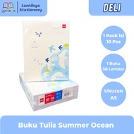 [1 PACK] DELI 58-sheet Summer Ocean Notebook / CNA 558 SUMMER OCEAN