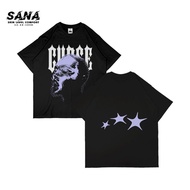 SANA Baju t shirt lelaki perempuan 20s Retro Elevendays Oversized Deep Illusions Black t shirt Men W