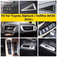 Toyota Alphard/vellfire AH30 2016-2021 Dashboard Air Ac Ventilation Headlight Window Lift Handbrake Cover Decoration Accessories