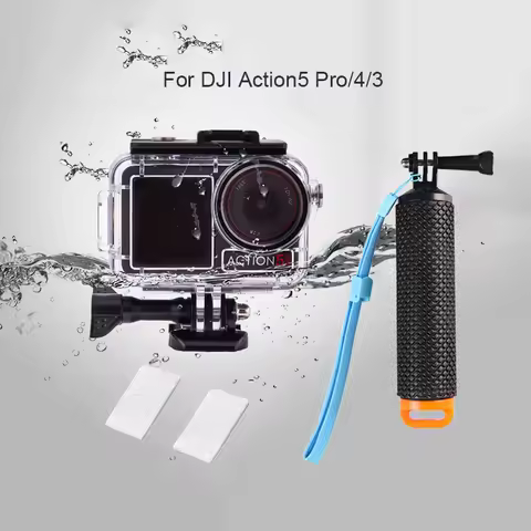 Waterproof Case for DJI Action 5 Pro/4/3 Housing Diving Shell Floating Hand Grip Handle Selfie Stick