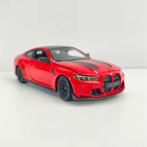 Rastar 1:24 simulation BMW M4 CS alloy car model ornament, doors and hood can be opened, sliding ste