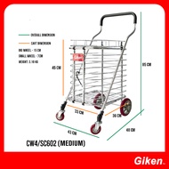 Giken Aluminium Grocery Shopping Cart Trolley [Light Weight] Medium and Large