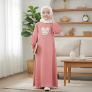 GAMIS ANAK LENGAN TEROMPET TEMPELAN RENDA MICKI KIDS 2-13TAHUN