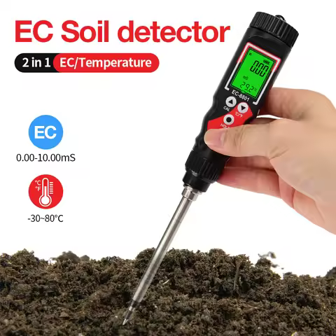 EC-8801 Portable Soil EC Meter Temperature Tester Electrical Conductivity Meter Garden Horticultural