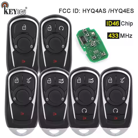 KEYECU 315MHz 433MHz ID46 Chip HYQ4ES / HYQ4AS Smart Remote Key Fob for Buick Enclave Encore Envis G