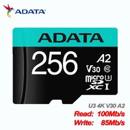 Adata Micro Sd 128Gb การ์ดความจำ64Gb การ์ด32Gb การ์ด Tf 512Gb Sd U3 256Gb A2 4K การ์ดความจำไมโคร A1แฟลช8K U1