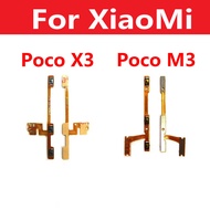 สำหรับ Xiaomi Poco M3 /Poco X3 NFC ปุ่มเปิดปิดปุ่มปรับระดับเสียงเชื่อมต่อสายเคเบิลแบบยืดหยุ่น