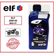 [100% ORIGINAL ] ELF MOTORCYCLE ENGINE OIL MAX 20W-50 20W50 4T (1L) / MINYAK HITAM ELF