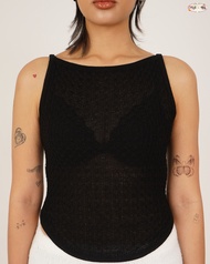 CUPPA - KIWI Boat neck Tank top (3 สี) Cuppa x Pimwa เสื้อกล้ามไหมพรมคอปาด ชายเสื้อโค้ง เนื้อผ้าทิ้ง