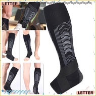LETTER1 Sports Ankle Brace, Breathable Anti-Collision Compression Calf Ankle Sleeves, Good Elasticity Sports Cycling Football Socks Shin Guards Protectors