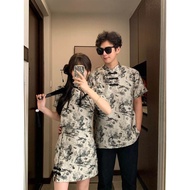 旗袍套裝女 cheongsam dress muslimah New Summer Chinese-Style Cheongsam Set - Perfect for Couples