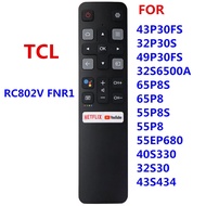 TCL RC802V FMR1 RC802V FUR6 RC802V FNR1 New Original Assistant Voice Remote Controll use For TCL Android 4K Smart TV