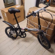 二手近乎全新 Foldable Bike SHIBOMEI 摺合單車 16吋 變速 6速 雙碟剎 幅條輪 自行車 小輪車