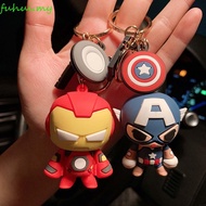 FUHUI Keychains Anime Movie Key Accessories Captain America Spiderman Thor Marvel Avengers