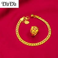 emas bangkok original cop 916 gold bracelet ring mens Dafang brand set jewelry
