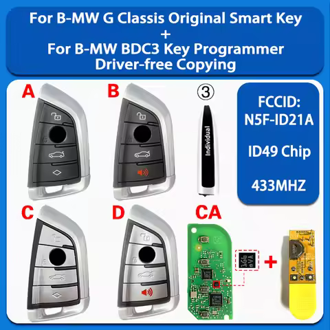 CN006133 Original 4Buttons Smart Key N5F-ID21A 49Chip 434MHz For most B-MW smart key BDC3 anti-theft