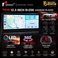 MONDES 12.3 Inch TS10 8 Ram+256 Gb Q-LED Universal Android Player With 360 Camera
