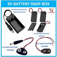 9V Battery Holder with ON/Off Switch & DC Plug Snap Battery Holder Snap Battery with Plug 9V Battery
