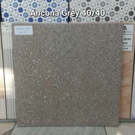 Keramik lantai 40x40cm Type Ancona Series - Grey Kw.D (Kasar) 