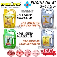 TAN CHONG 4T ENDURO ENGINE OIL 20W50 10W30 MINERAL 10W40 5W30 SEMI SYNTHETIC MINYAK HITAM 3L 4L