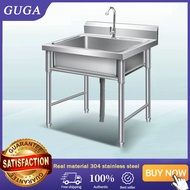 GUGA kitchen sink SUS304 stainless steel sink with bracket outdoor sink household sink