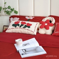 Wedding Cushion Wedding Room ins Gift Pillow New Year Decoration Red Pillow Sofa Square Pillow Clip 